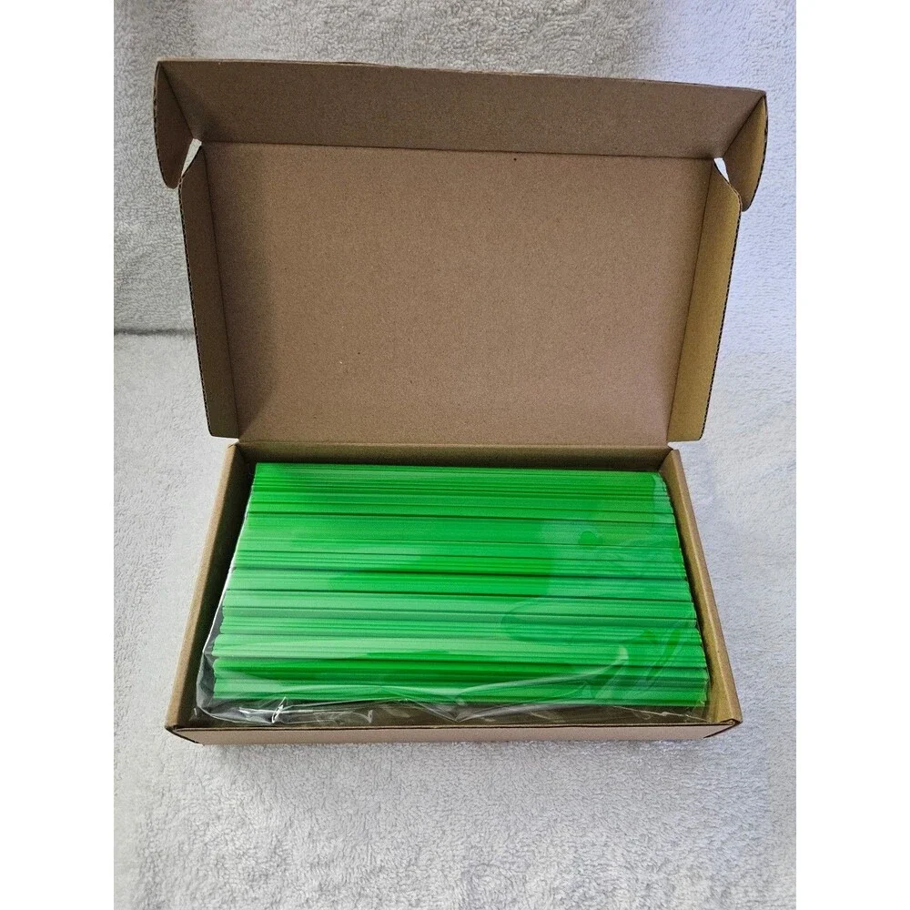 Christmas Tree Shaped Plastic Straws Green Bulk 100 Pack Holiday Party